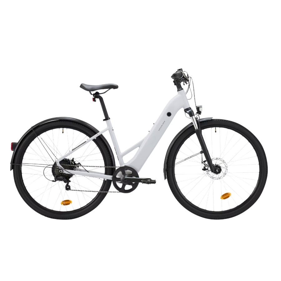 ROCKRIDER Bicicleta eléctrica todocamino E-Actv 100 cuadro bajo gris perla