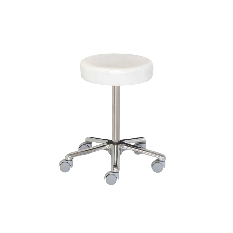 Taburete giratorio bajo, acero inoxidable 23130