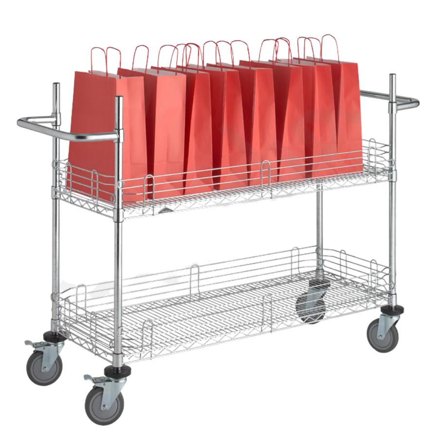 Carrito de cromo doble asa con cierres laterales