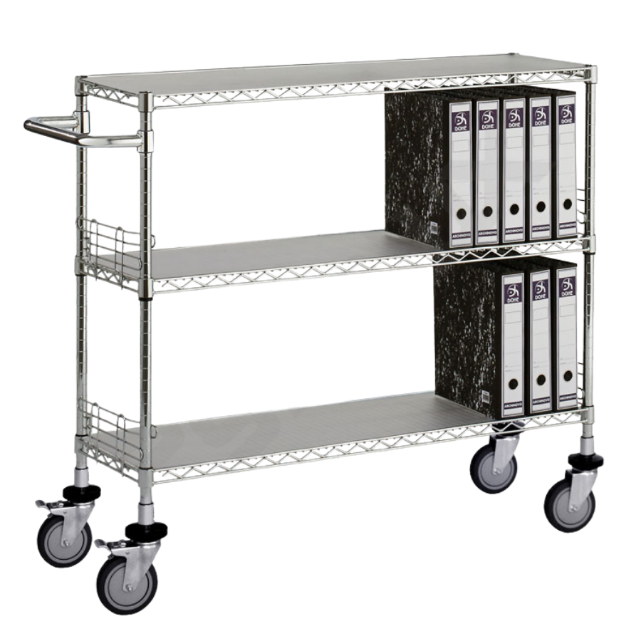 Carritos de cromo con encimera de policarbonato