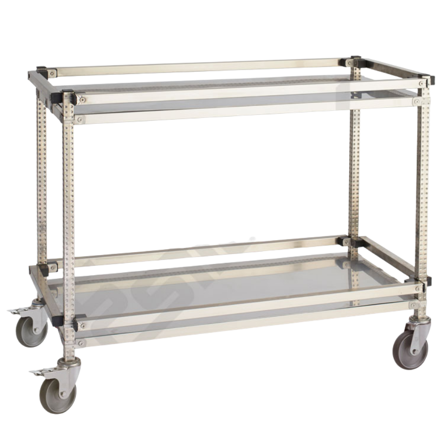 Mesas expositoras inoxidables con ruedas