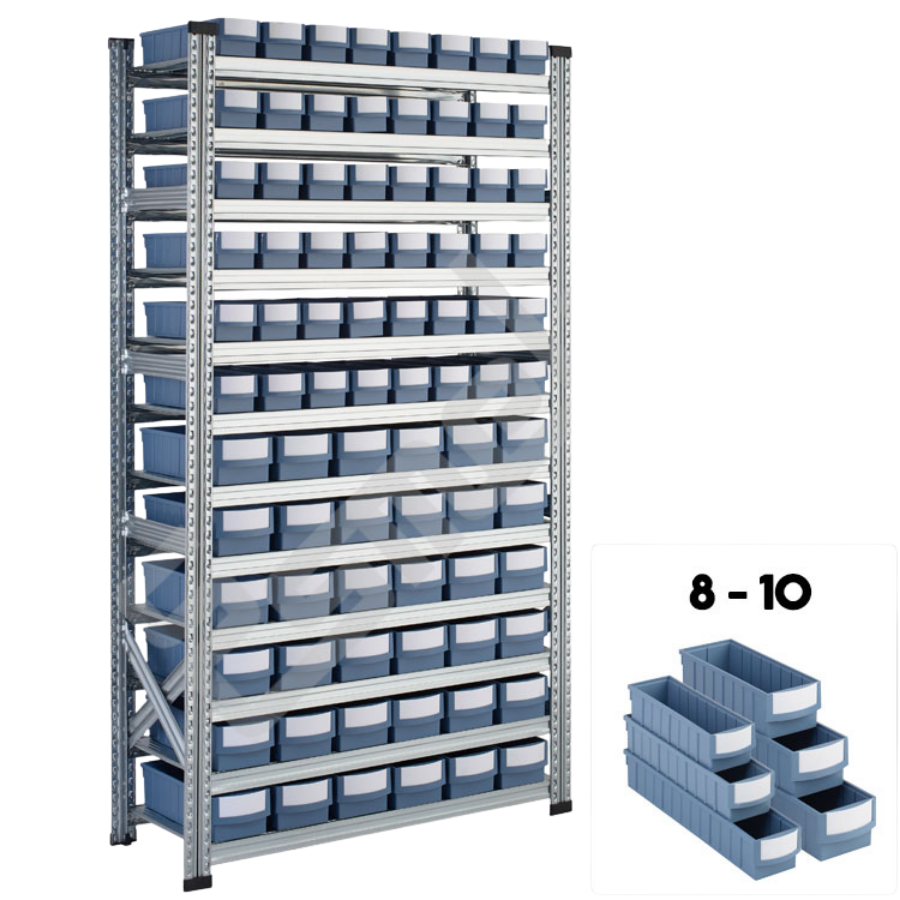 Estanterías con cajones combinados RGB 8 10