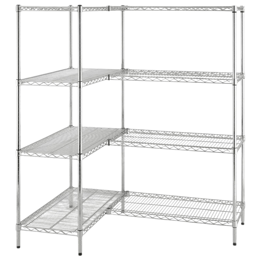 Estantería cromada para esquinas