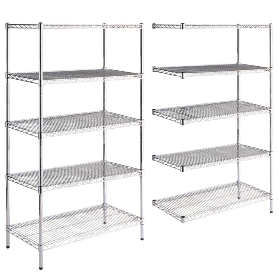 Estanterías cromadas 5 niveles 1.600 mm altura