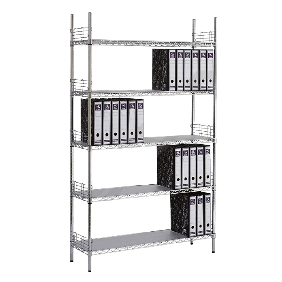 Estantería cromada para oficinas