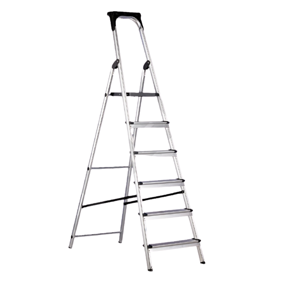 Escalera de aluminio anodizado de tijera