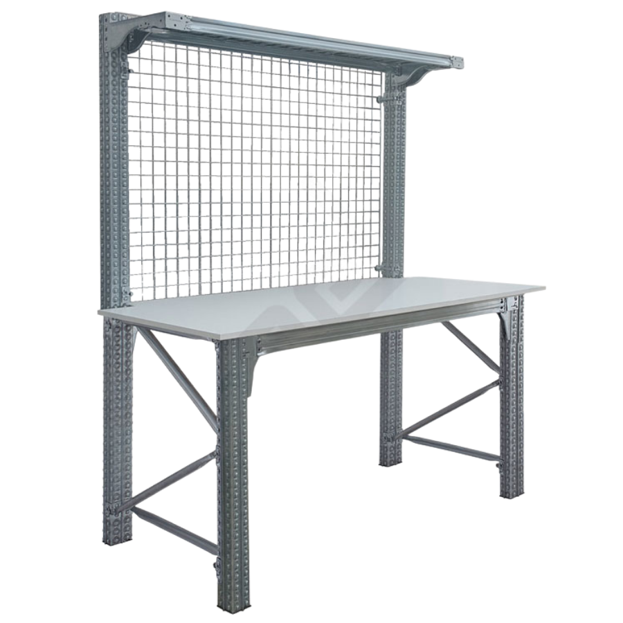 Banco de trabajo TS con estante en voladizo