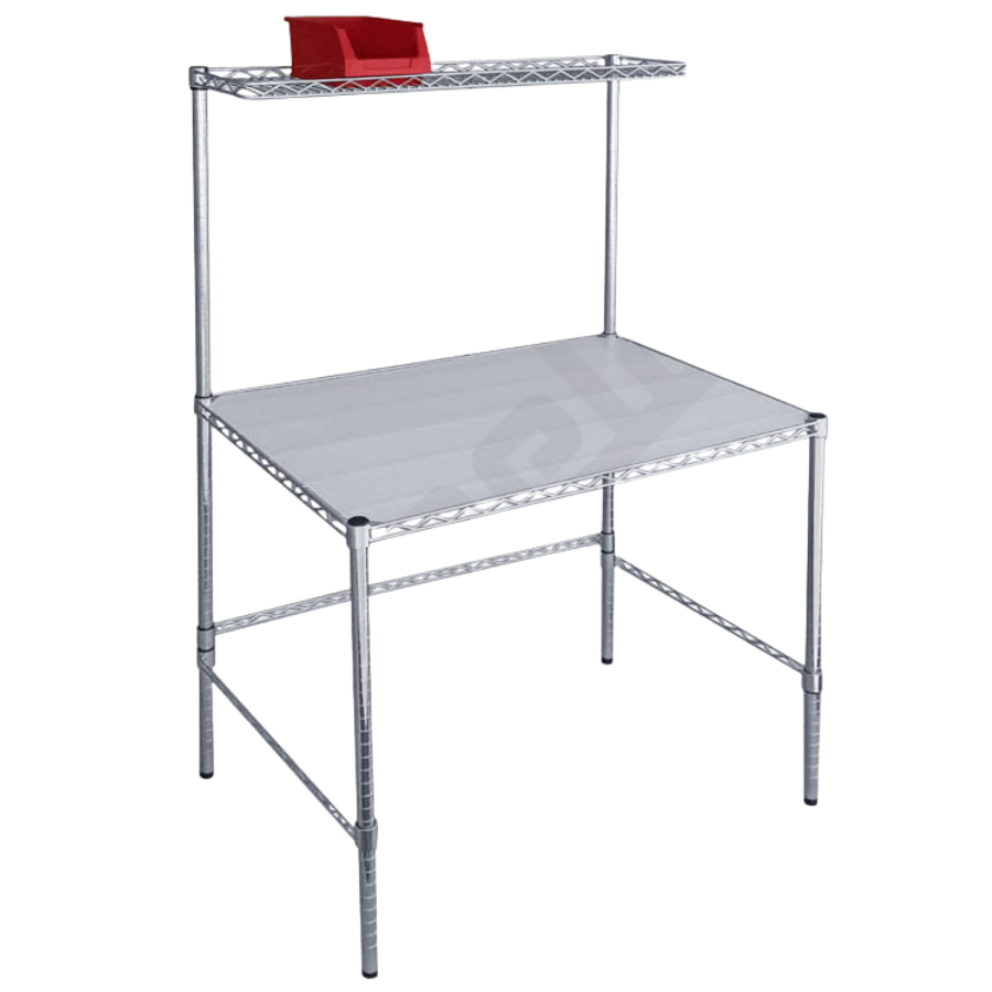 Banco de trabajo en acero cromado