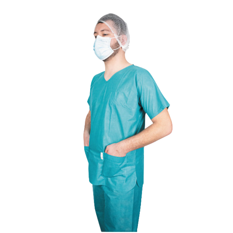 Uniforme quirúrgico azul de primera calidad - talla XL - No estéril - Caja de 50 unidades