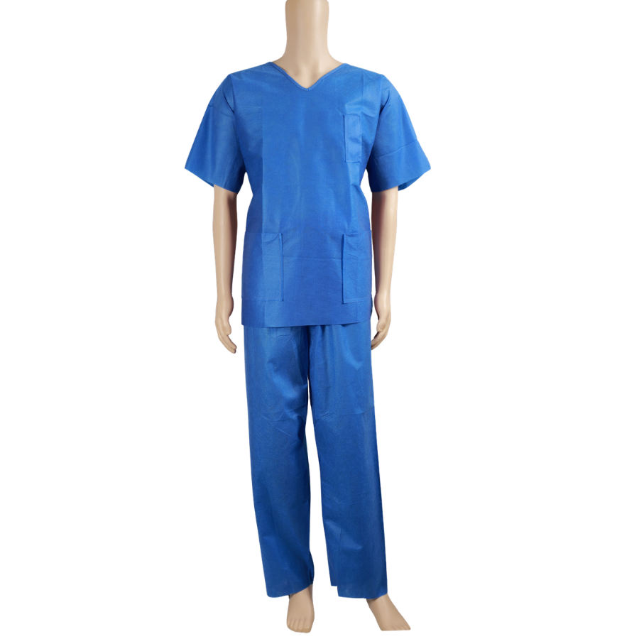 Uniforme quirúrgico con 3 bolsillos, talla XS, azul oscuro - caja de 50 pantalones con cinturón