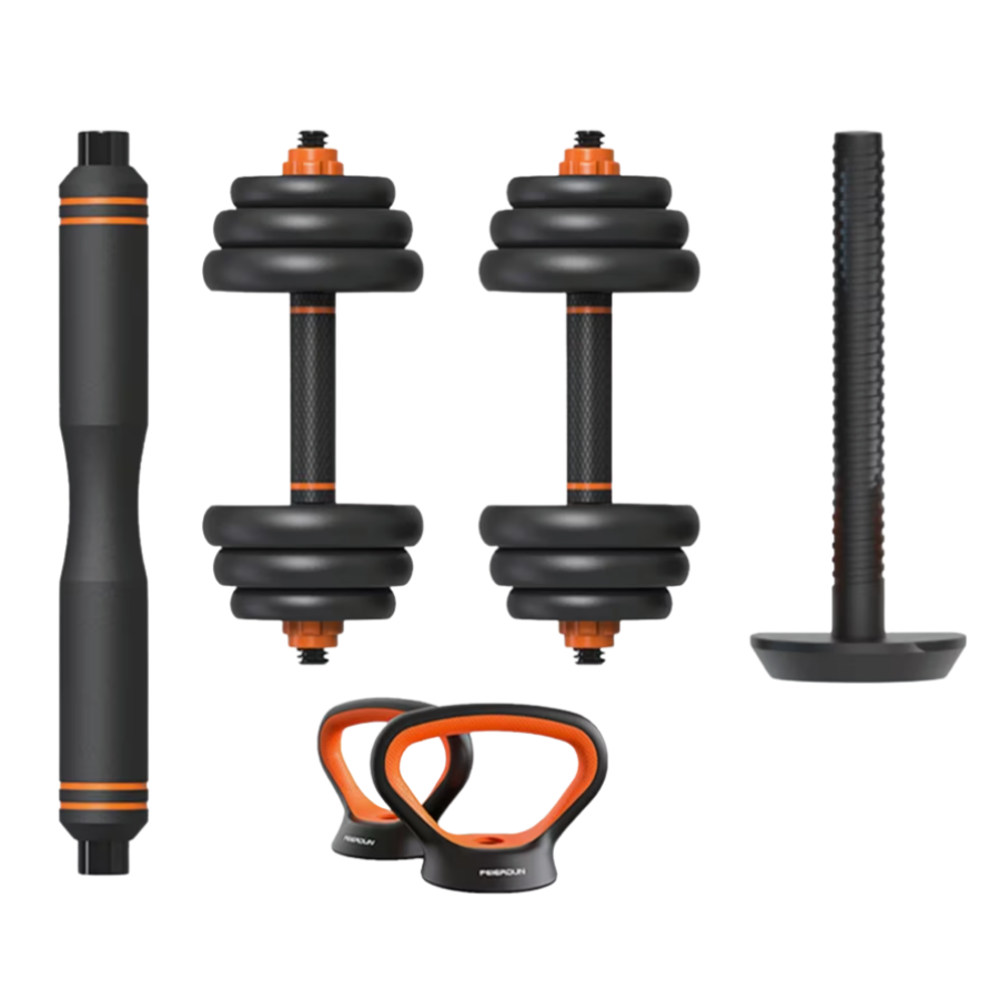 Xiaomi Kit de pesas 20Kg FED: mancuernas (pesos + barras) + barra + pesa rusa