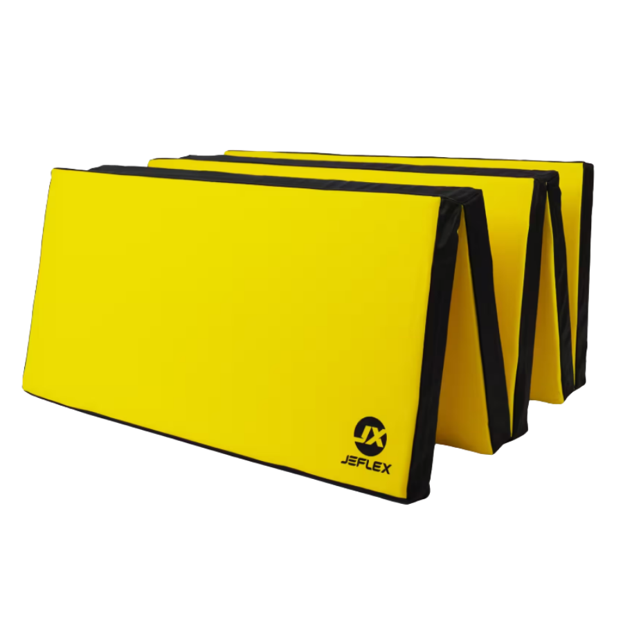 JEFLEX Colchoneta de gimnasia 250 x 100 x 8 cm, amarillo/negro, plegable