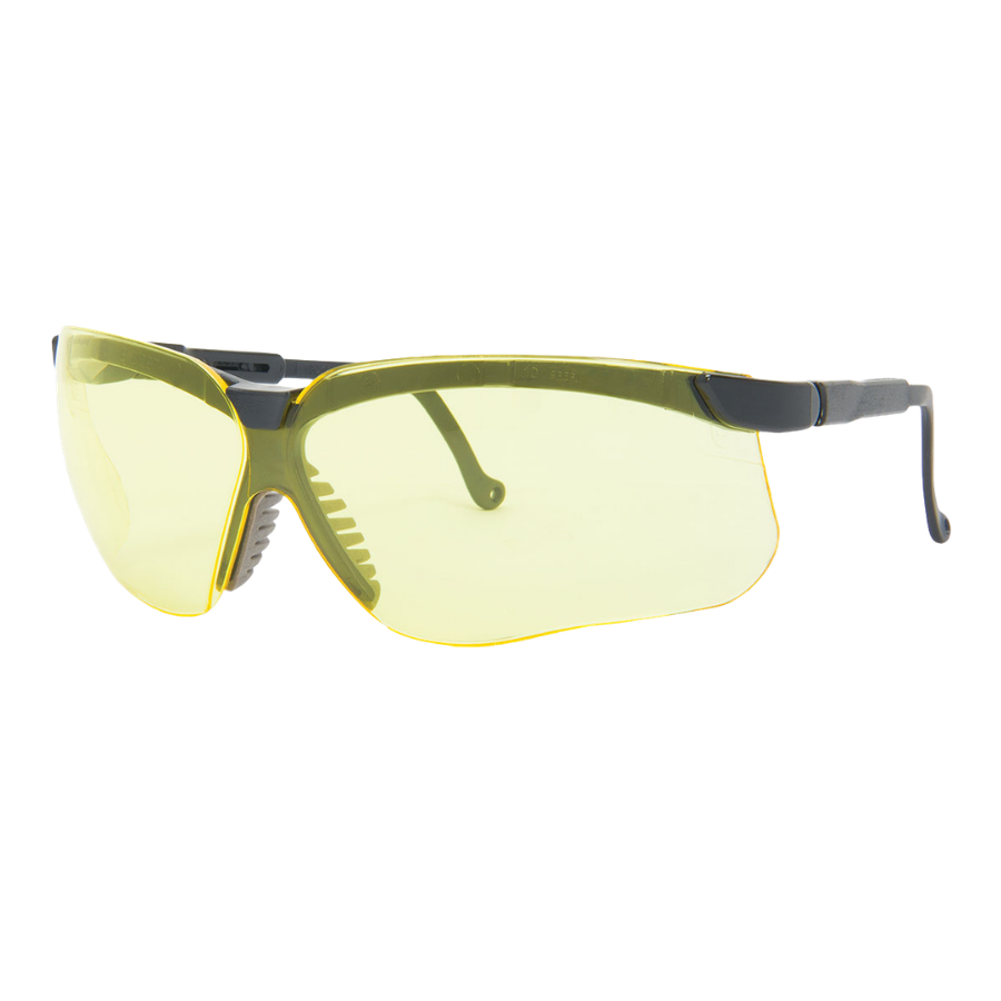 Gafas de seguridad Honeywell Genesis, montura negra ajustable, lentes ámbar, revestimiento antivaho - RWS-51025