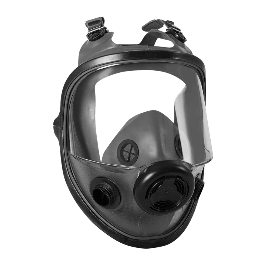 Respirador facial completo Honeywell North Serie 5400 con conectores de cartucho dobles para filtros de la Serie N.