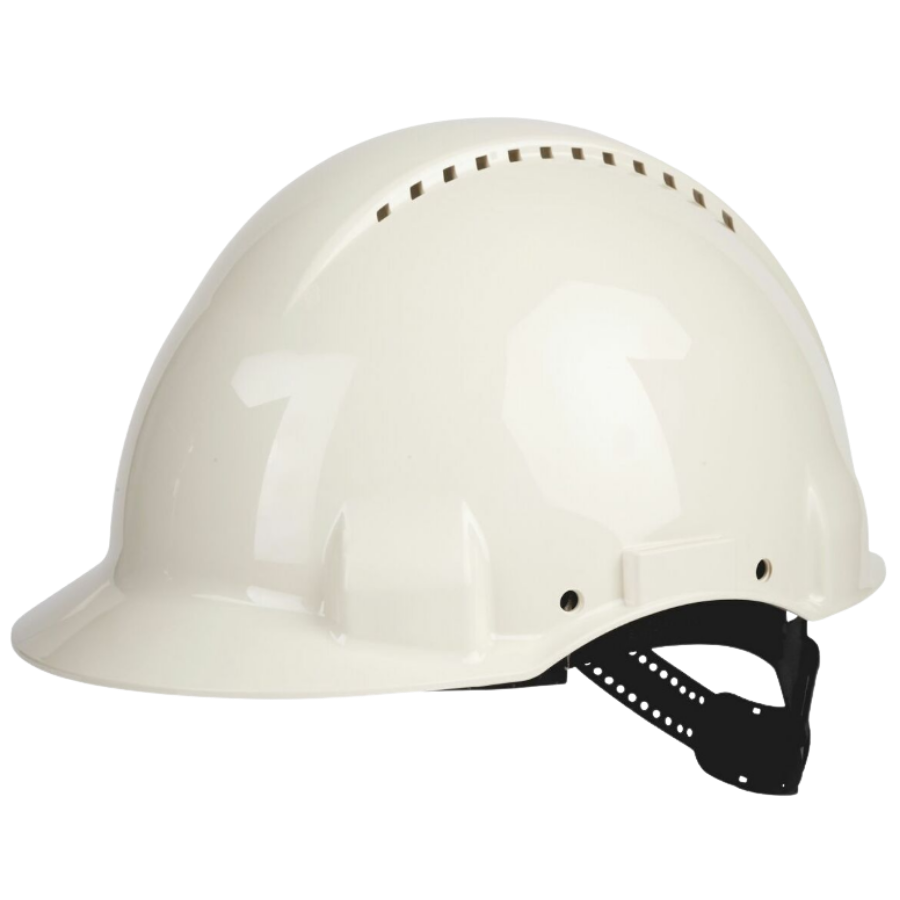 3M™ Casco, Uvicator, con pasador, ventilado y banda antisudor de plástico, blanco, G3000CUV-VI
