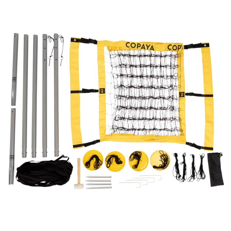 Kipsta Red vóley playa dimensiones oficiales con postes y delimitadores BV900 amarillo