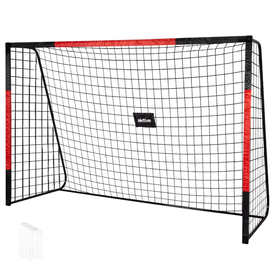 Aktive Portería de fútbol 300x120x200 cm de acero con red