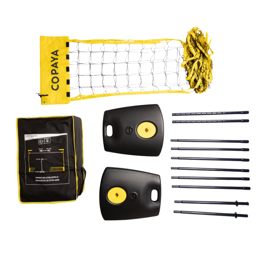 Kipsta Set (Red y postes) de Vóley Playa BV500 ajustable amarillo