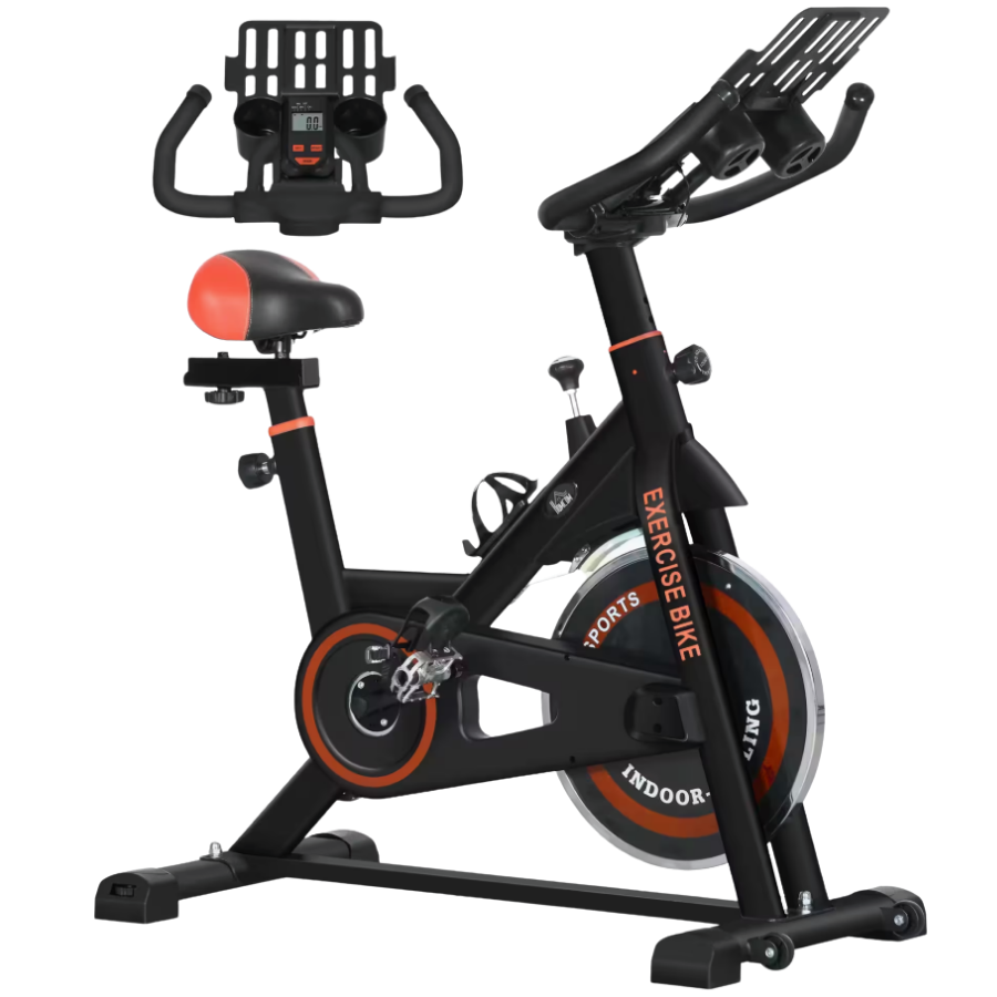 Bicicleta Estática HOMCOM 103x53x114 cm Rojo