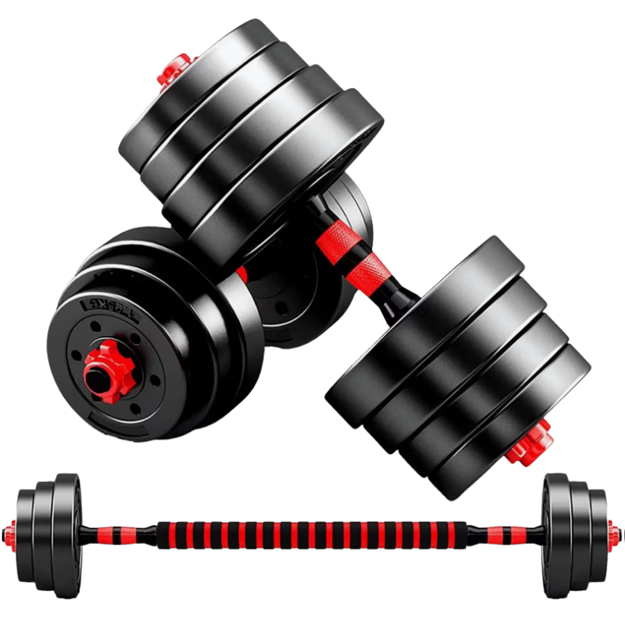 Ozio Fitness Kit 40 kg de Mancuernas 2 en 1 Ajustables MultiFit