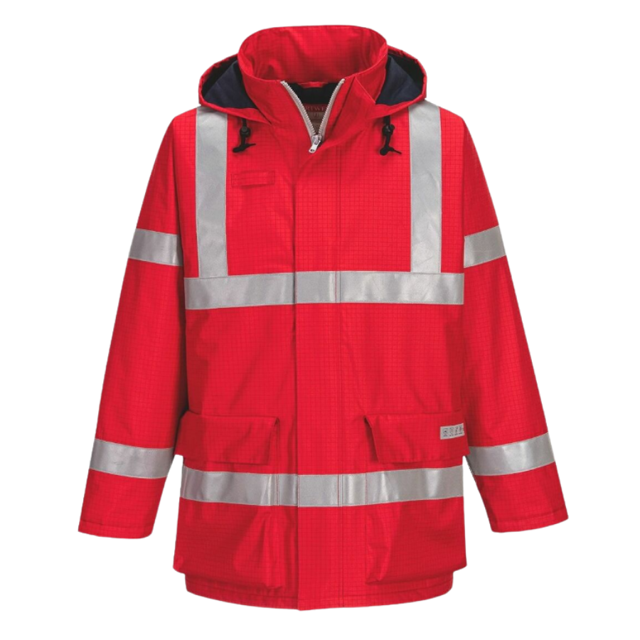 Chaqueta antiestática e ignífuga Bizflame Rain Red M R