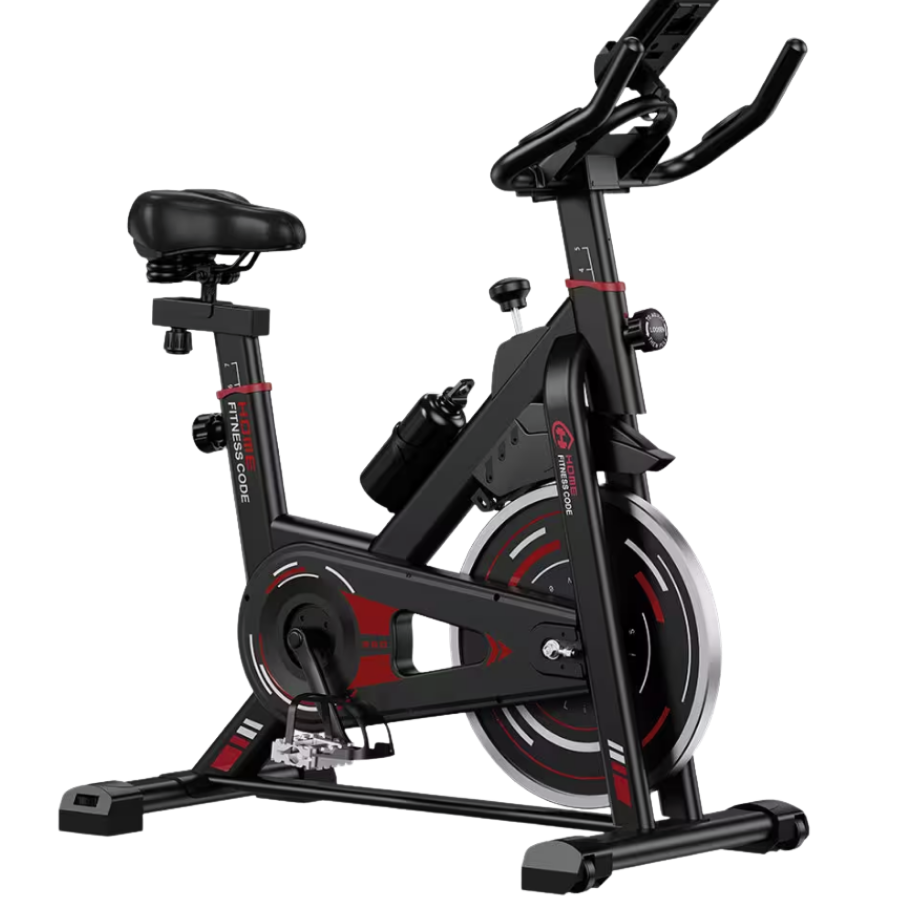 Homefitnesscode Bicicleta estática silenciosa con volante de 10 kg y pantalla LCD