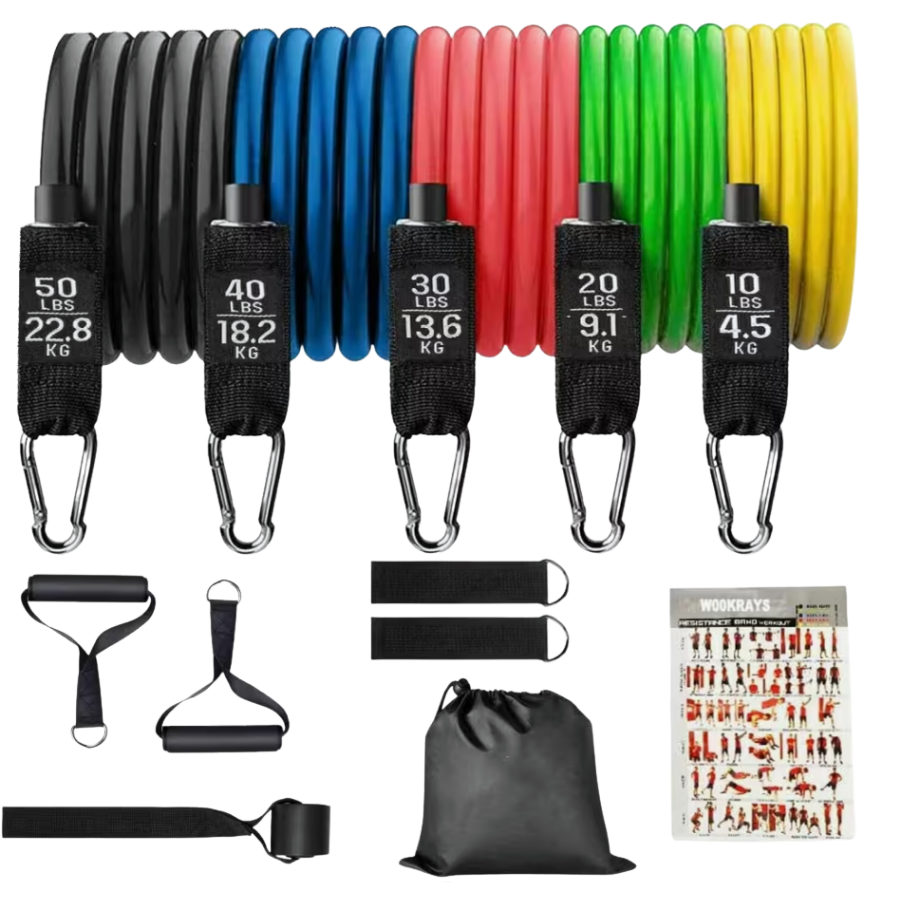 Ozio fitness Kit 5 Bandas de resistencia 70 KG Musculación Fitness