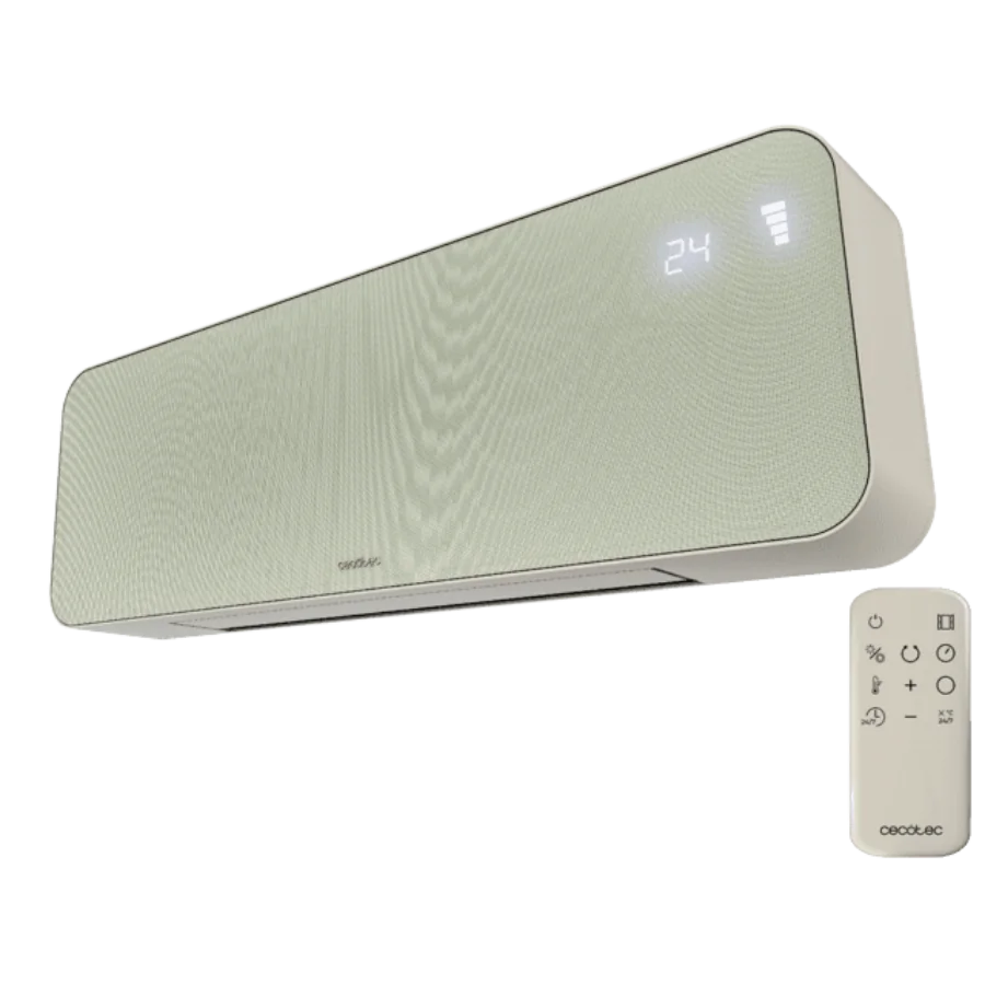 ReadyWarm 3000 Textile Calefactor de pared de 2000W, diseño en tela, pantalla LED