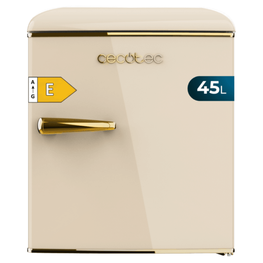 Bolero CoolMarket TT Origin 45 Beige E Mini frigorífico retro sobremesa beige de 55cm de alto y 44,7cm de ancho con capacidad de 45L
