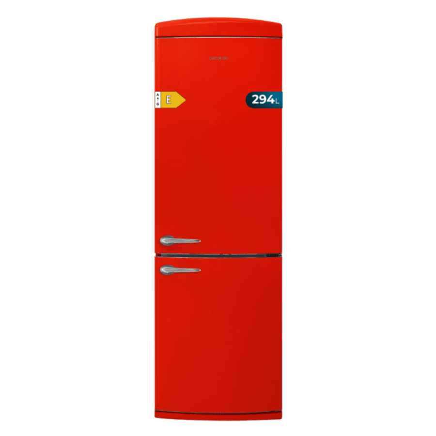 Bolero CoolMarket Combi Origin 294+ Red E Frigorífico retro combi rojo, 190cm de alto y 60 de ancho, capacidad 294L