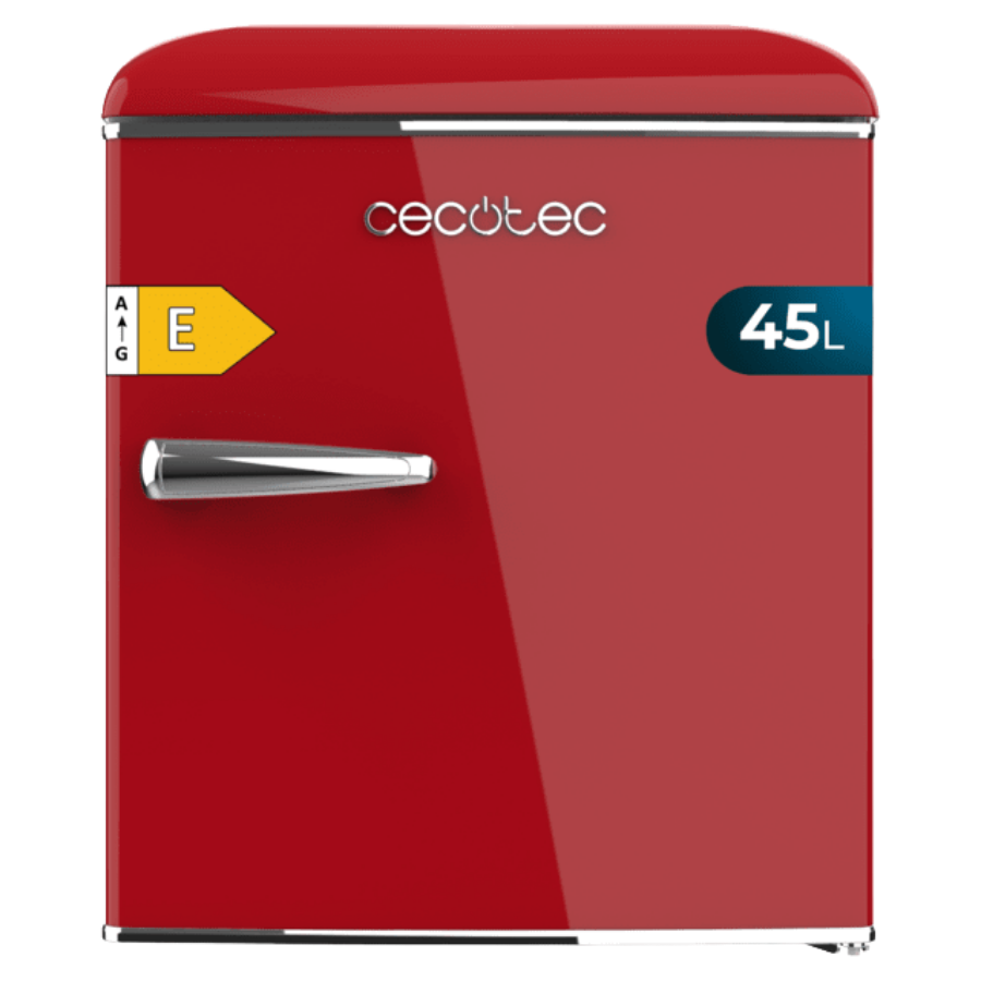 Bolero CoolMarket TT Origin 45 Red E Mini frigorífico retro sobremesa rojo de 55cm de alto y 44,7cm de ancho con capacidad de 45L
