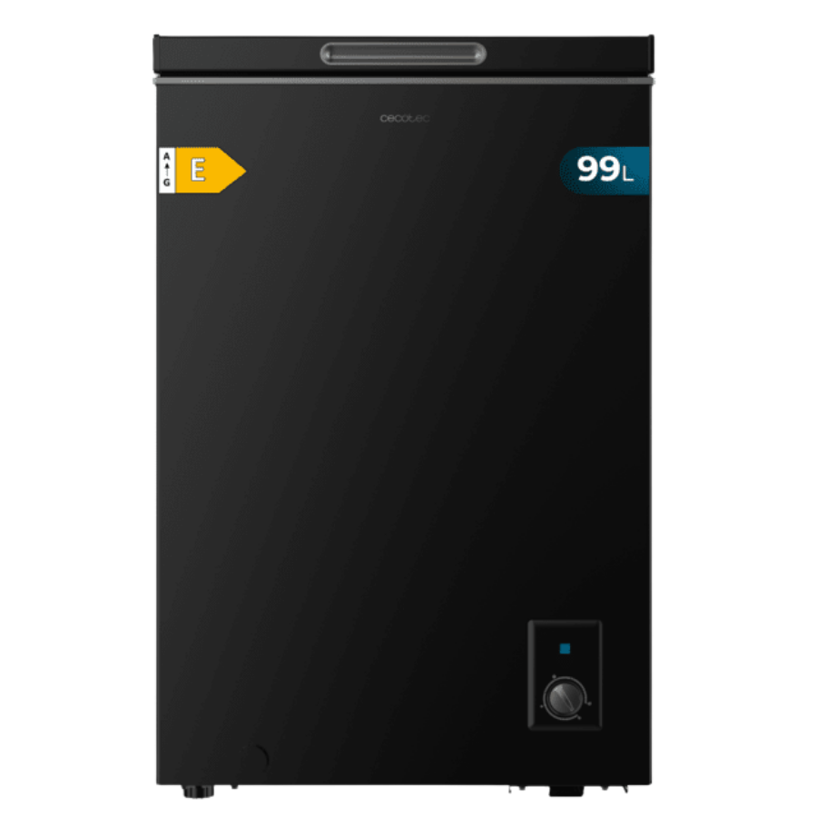 Bolero CoolMarket Chest 99 Black E Congelador horizontal negro, 83,5cm alto y 54,5cm ancho, con 99 L de capacidad, conversible a frigorífico, clase energética E y con modo Fast Freezing