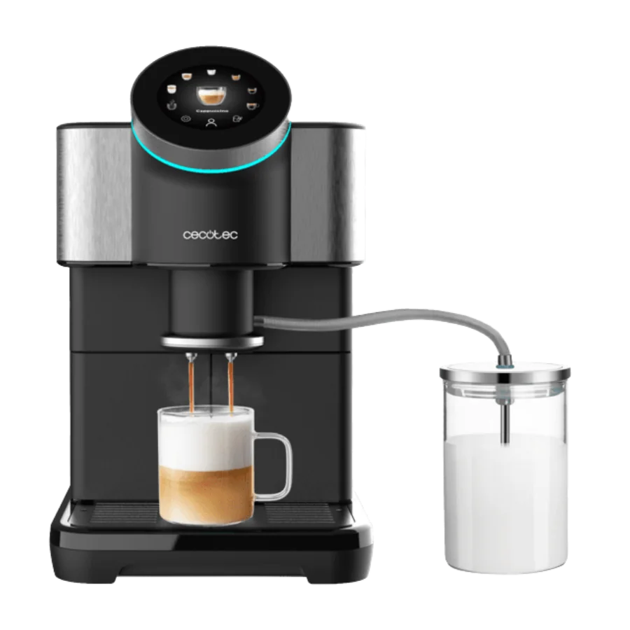 Cremmaet Spin Cafetera automática 19 bares. Hasta 7 bebidas programadas, pantalla táctil de 4" y hasta 6 perfiles personalizables.