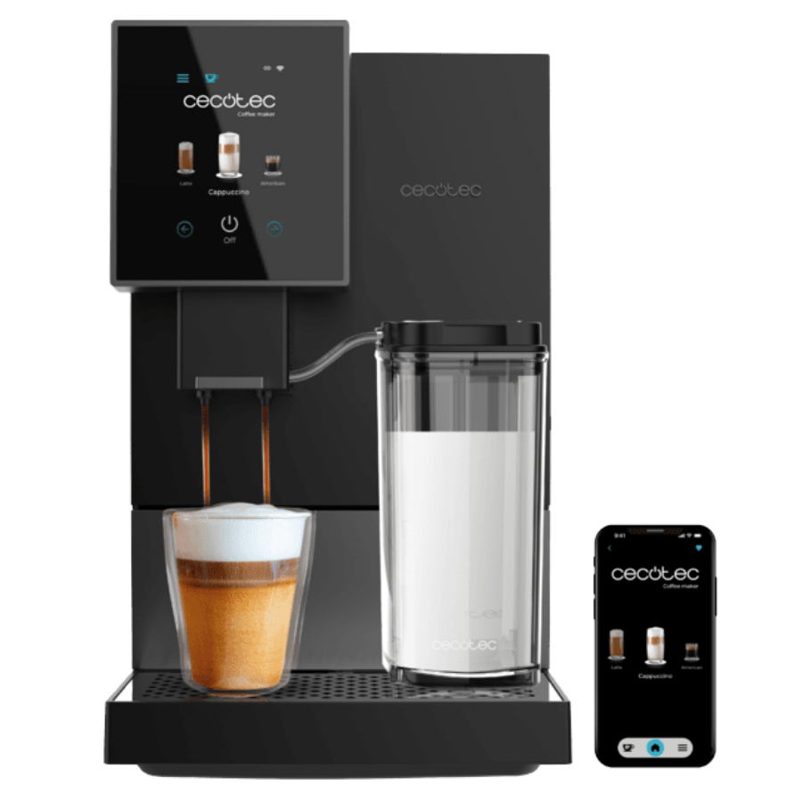 Cremmaet Compactccino Connected Black Silver Cafetera superautomática compacta con 19 bares, pantalla TFT y Wifi
