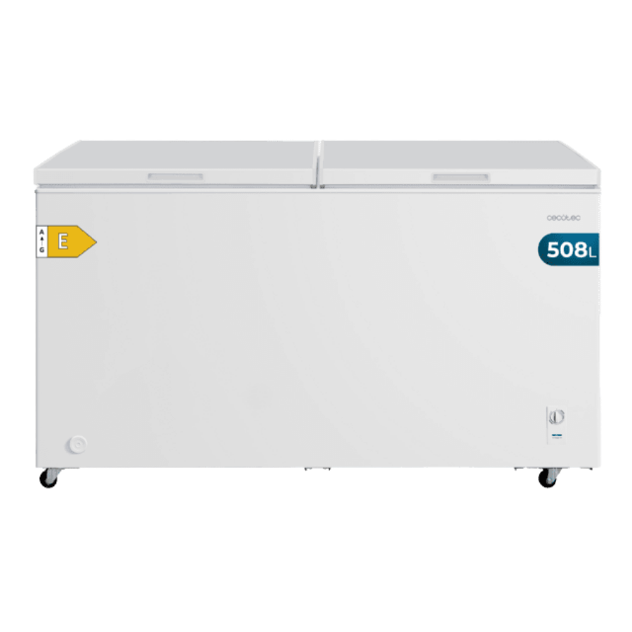Bolero CoolMarket Chest Duo 508M White E Congelador Horizontal 508L, UltraContact D-Cool, Ruedas EasyMove, Dual Function, Puerta ZeroG (80º-30º), Dual Function, Doble Puerta y Doble Cesta