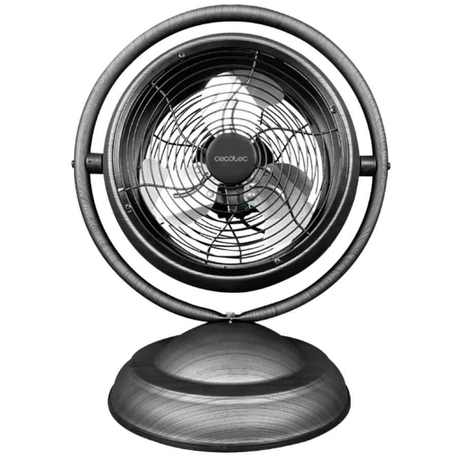 EnergySilence 1000 RetroDesk Wood Ventilador de sobremesa de diseño con madera de 10" con 20 W y 3 aspas.