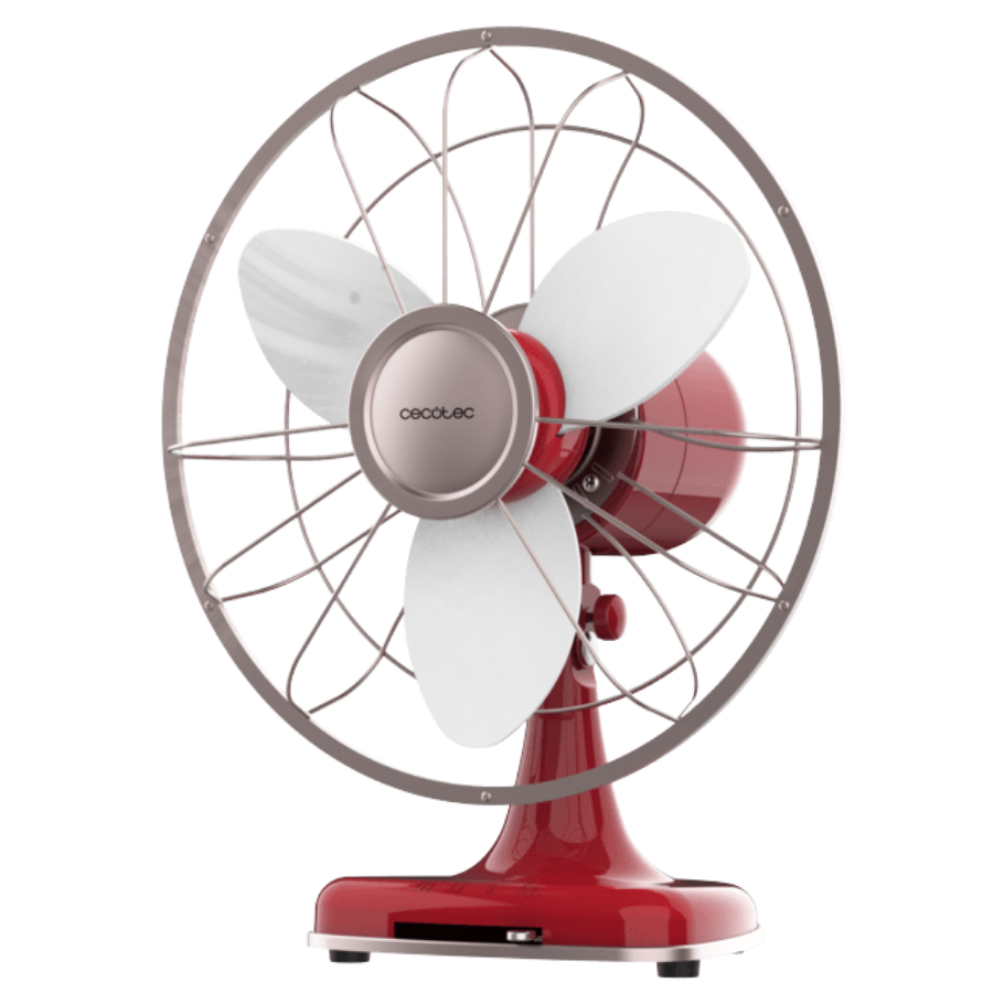EnergySilence 1090 RetroDesk Design Ventilador de sobremesa retro con 40 W y 12 pulgadas, 3 aspas, 3 velocidades