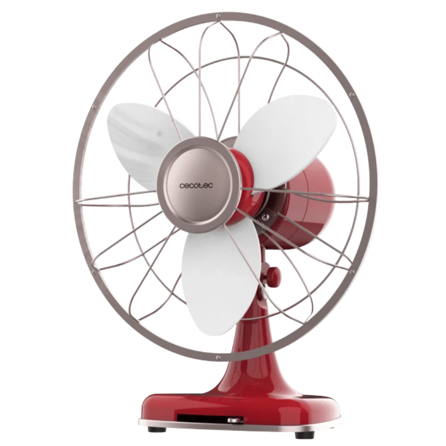 EnergySilence 1090 RetroDesk Design Ventilador de sobremesa retro con 40 W y 12 pulgadas, 3 aspas, 3 velocidades