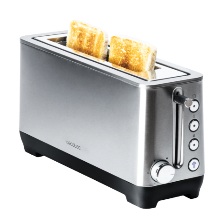 BigToast Extra.Tostadora de 1100 W, Ranura Larga Extraancha, 4 Funciones preconfiguradas