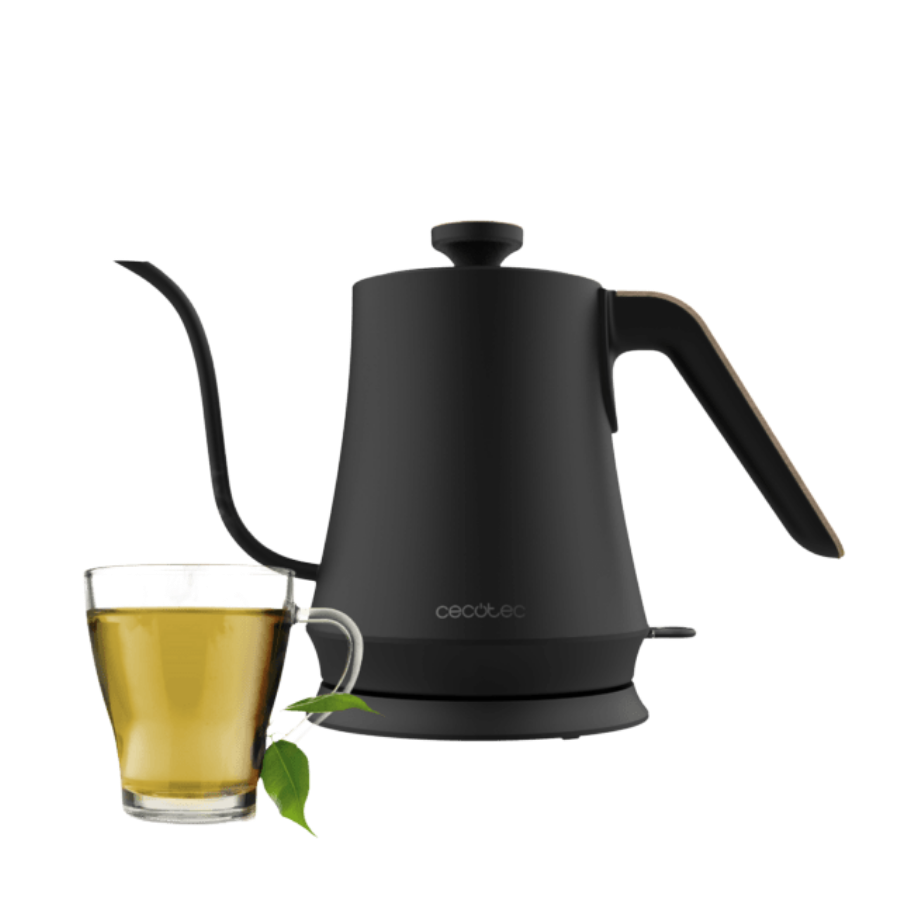 Thermosense 500 Cisne Hervidor de agua con cuello de cisne de 1 litro, cuerpo de acero inoxidable y con 1200 W