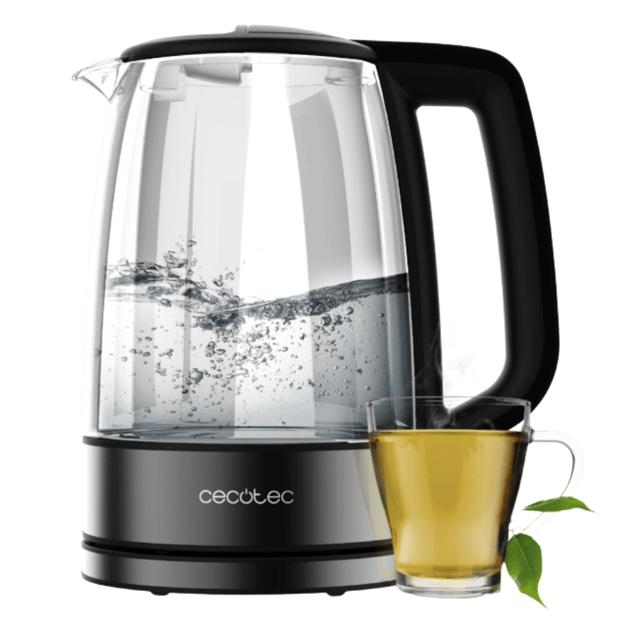 ThermoSense 340 Clear Hervidor de agua de 1,7 litros, cuerpo de vidrio de borosilicato de alta calidad con 2200 W