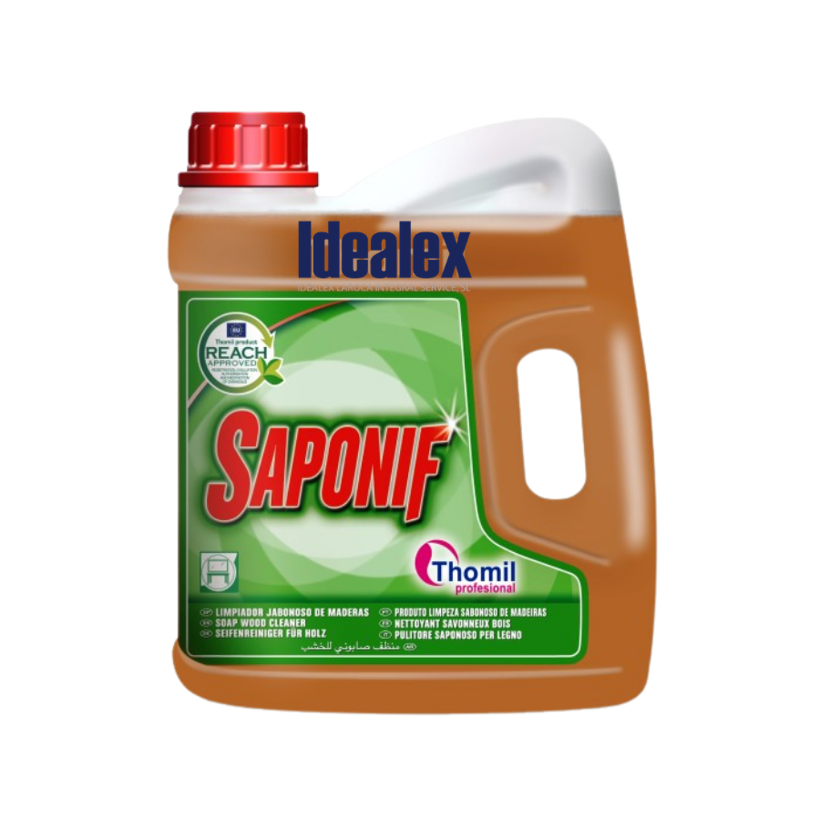 LIMPIADOR JABONOSO MADERA THOMIL SAPONIF GRANDE ENVASE 4 L.