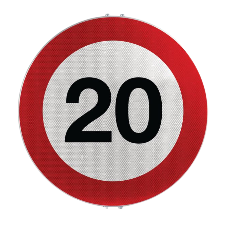Señal R-301 - Velocidad máxima 20 km/h (homologada)