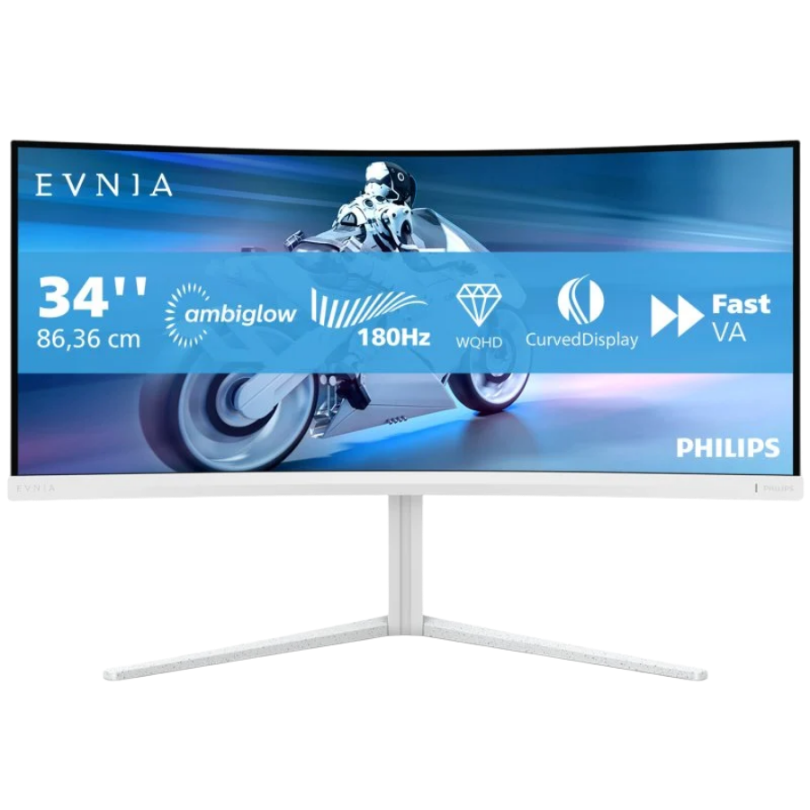 Monitor Philips Evnia 34M2C5501A/00 34" LED Fast VA QHD 180Hz Altavoces Altura Ajustable FreeSync Curva