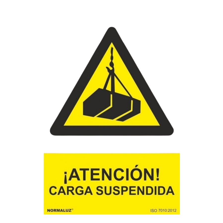 SEÑAL PELIGRO ATENCION CARGA SUSPENDIDA PVC 0,7mm 210X300mm