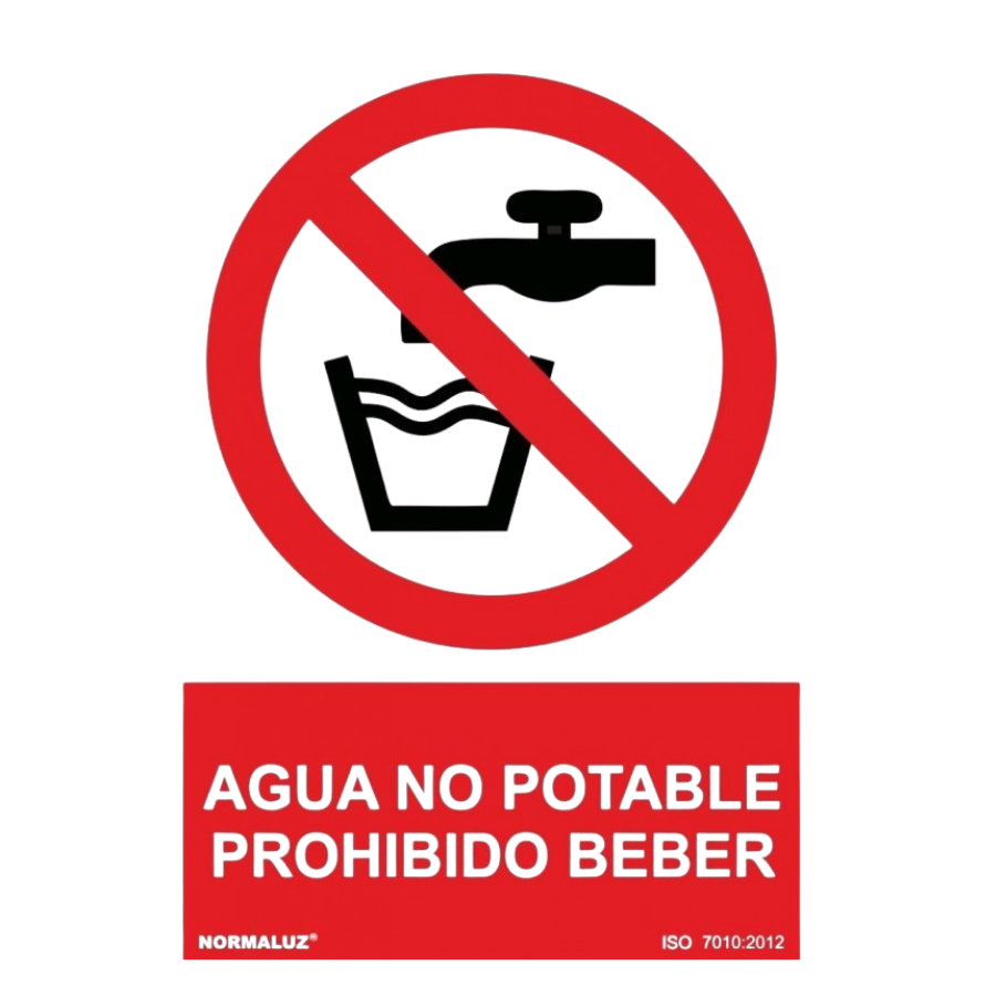 SEÑAL PROHIBIDO AGUA NO POTABLE PVC 0,7mm 210X300mm