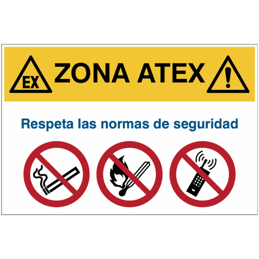 Señales de atmósferas explosivas: zona ATEX - Respeta las normas de seguridad