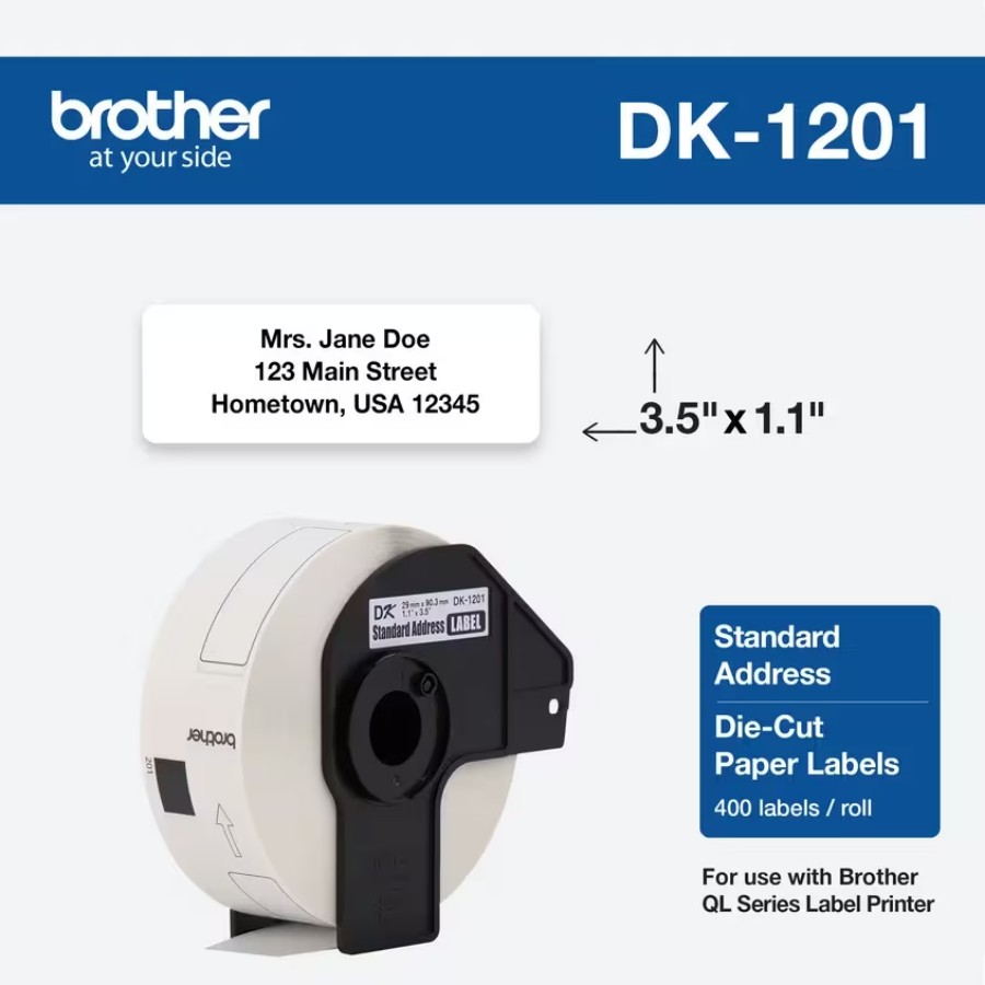 Etiquetas de papel blanco estándar para direcciones, 29 mm x 90,3 mm (1,1 pulg. x 3,5 pulg.) (400 etiquetas)