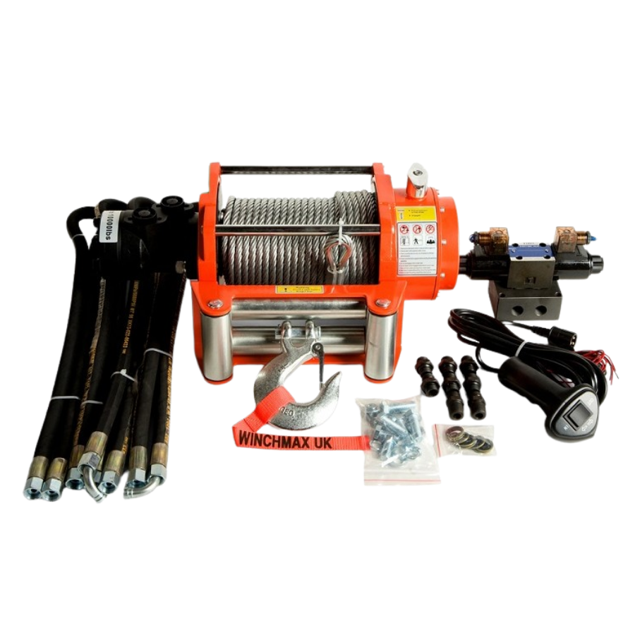 Cabrestante Hidráulico WINCH 4536 Kg. Completo + MANDO A DISTANCIA INALÁMBRICO + MALETÍN DE HERRAMIENTAS GRATIS